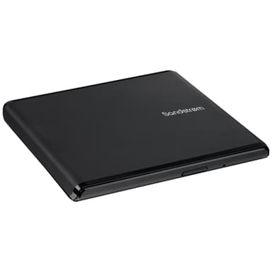 Sandstrøm ekstern USB Slim DVD/CD optisk drev (sort)