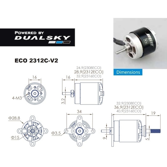 Dualsky ECO 2312C V2 760KV 58gram