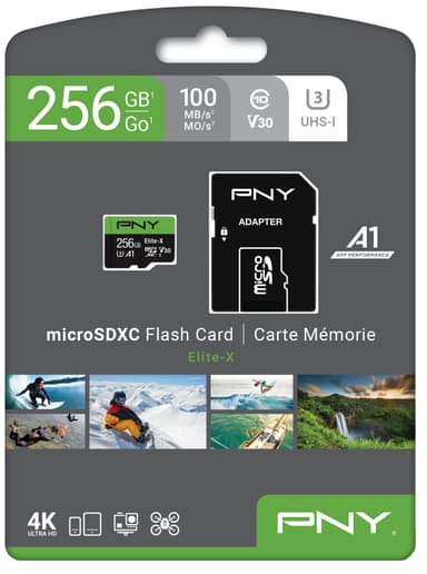 PNY Elite-X Micro SDXC U3 V30 hukommelseskort 256 GB