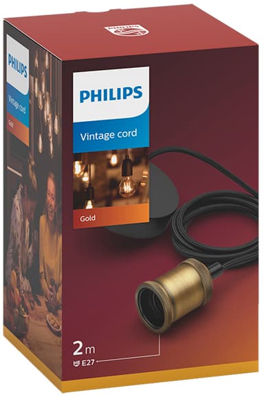 Philips lampefatning (guld/sort)