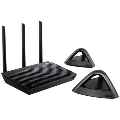 Asus RT-AC66U AiMesh router med 2 Lyra mesh-enheder