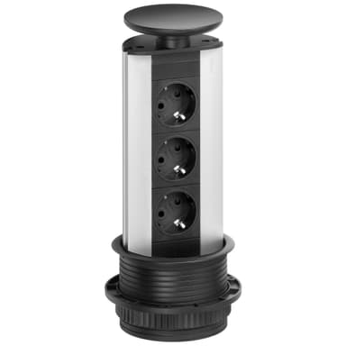 EVOline Port 3 stikkontakt (sort)