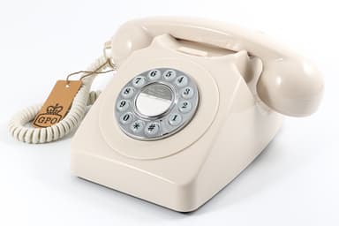 Gammeldags Trykknaptelefon i ibenholt