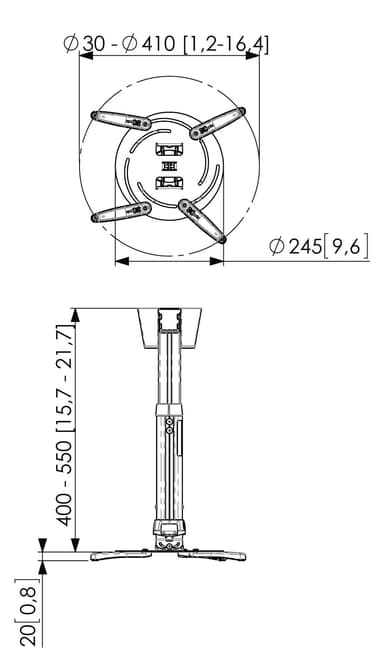 Vogels Pro PPC 2540 projektor-mount (sølv)