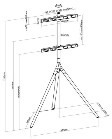 One For All tripod universalstander (mørkebrun)