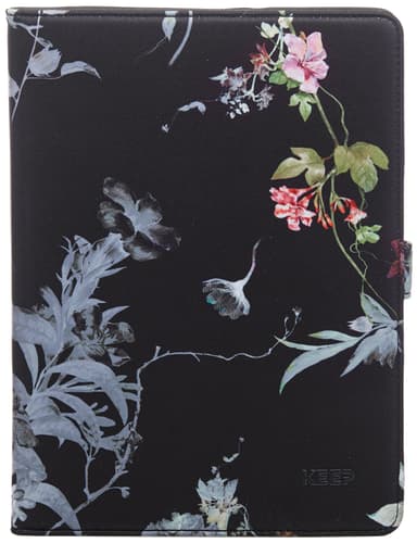 KEEP Universal tabletcover til op til 10" (black flower)