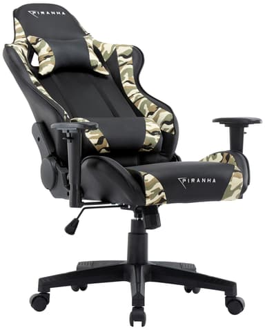 Piranha Bite gaming stol (sort/camouflage)