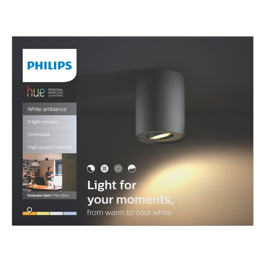Philips Hue White ambiance Pillar spotlight ext. (sort)