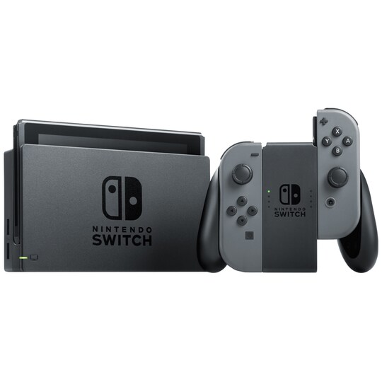 Nintendo Switch spillekonsol 2019 med grå Joy-Con controllers
