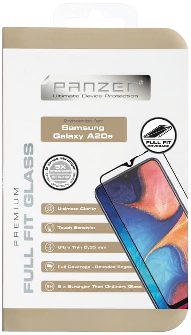 Panzer Full-Fit Samsung Galaxy A20e skærmbeskytter (sort)