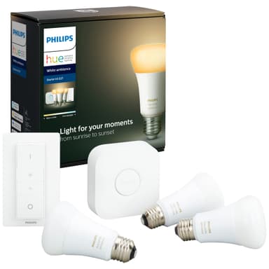 Philips Hue White Ambiance trådløst startersæt (3x 8,5W A60)