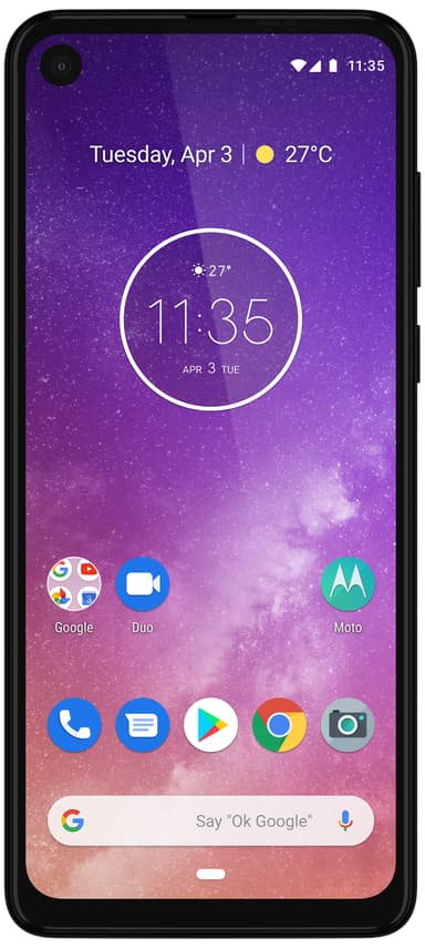Motorola One Action smartphone (hvid)