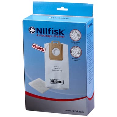 Se Nilfisk original 4 dust bags + 1 pre-filter select series art. No. 128399187 hos Elgiganten