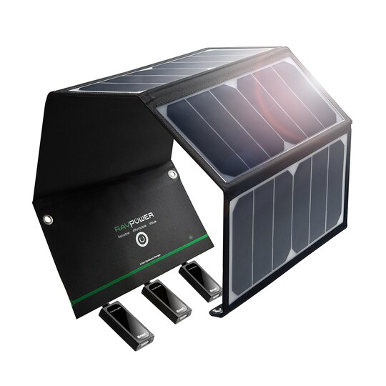 barmhjertighed Forstærke slump RAVPower Solar Charger, 24W Solar Panel, Sort | Elgiganten