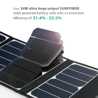 RAVPower Solar Charger, 24W Solar Panel, Sort