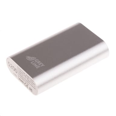GreyLime Power Tough, 5200 mAh powerbank, Sølv