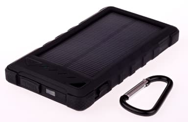 GreyLime Power Solar, 8000 mAh powerbank, 1,2W solcelle oplader, Sort