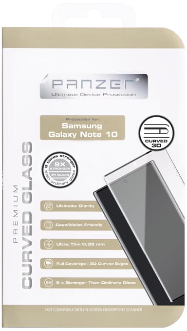 Panzer buet skærmbeskytter til Samsung Galaxy Note 10