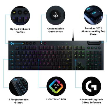 Logitech G815 gaming tastatur (GL Clicky switches)