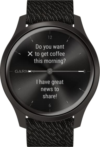 Garmin Vivomove Style hybrid smartwatch (mørkegrå)