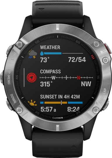 Garmin Fenix 6 GPS sportsur 47 mm (sølv/sort)