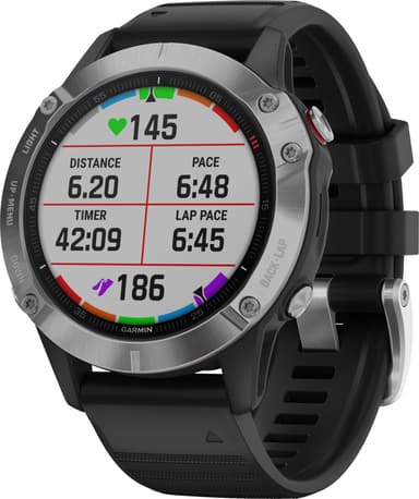 Garmin Fenix 6 GPS sportsur 47 mm (sølv/sort)