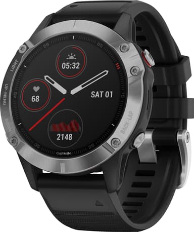 Garmin Fenix 6 GPS sportsur 47 mm (sølv/sort)