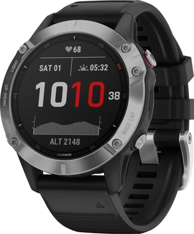 Garmin Fenix 6 GPS sportsur 47 mm (sølv/sort)