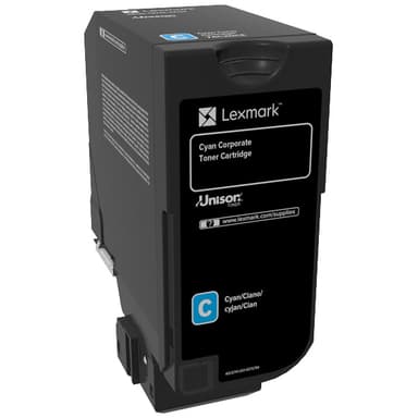 Lexmark 74C20C0 cyan blækpatron (returprogram)