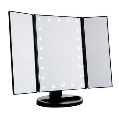 UNIQ LED Trifold Hollywood Makeup Spejl - Sort