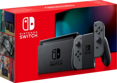 Nintendo Switch spillekonsol 2019 med grå Joy-Con controllers