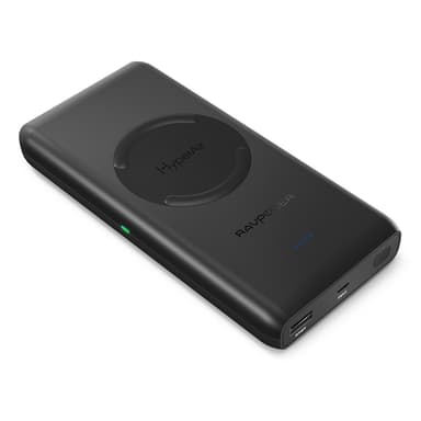 RAVPower 10400 mAh Powerbank + 10W Portable Wireless Charger, Sort