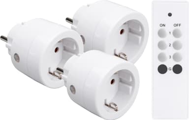 Telldus runde fjernstyrede outlets 3-pak