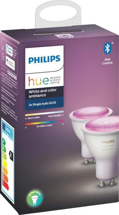 Philips Hue White and Color Ambiance elpærer 6W GU10