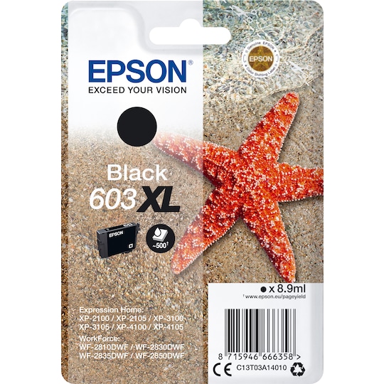Epson 603 XL sort blækpatron