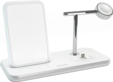 Zens tredobbelt oplader QI og dock 220V 10W (hvid)