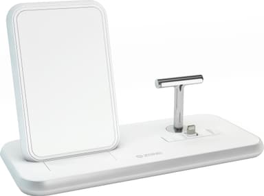 Zens dobbelt oplader QI og dock 220V 10W (hvid)