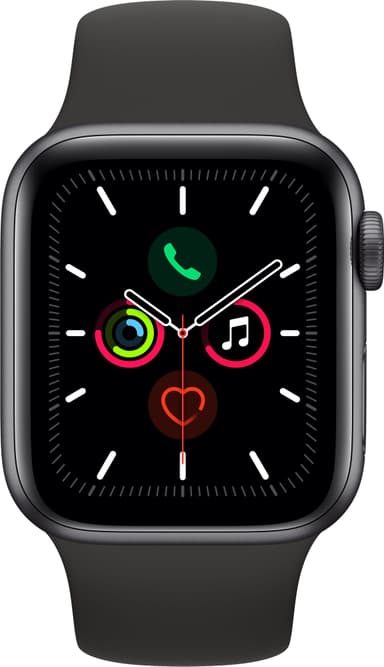 Apple Watch Series 5 40 mm (space grey aluminium/sort sportsrem)