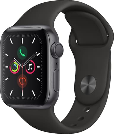 Apple Watch Series 5 40 mm (space grey aluminium/sort sportsrem)