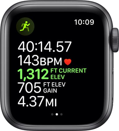 Apple Watch Series 5 40 mm (space grey aluminium/sort sportsrem)