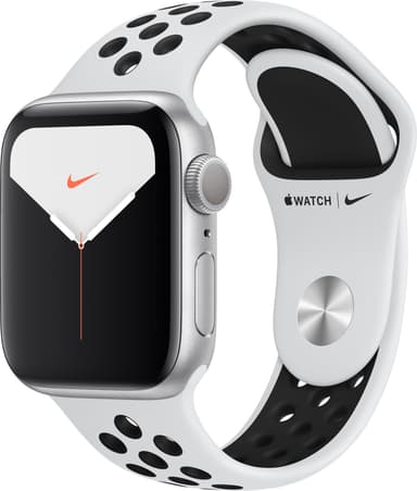 Apple Watch Series 5 Nike+ 40mm (sølv alu/sort Nike sportsrem)