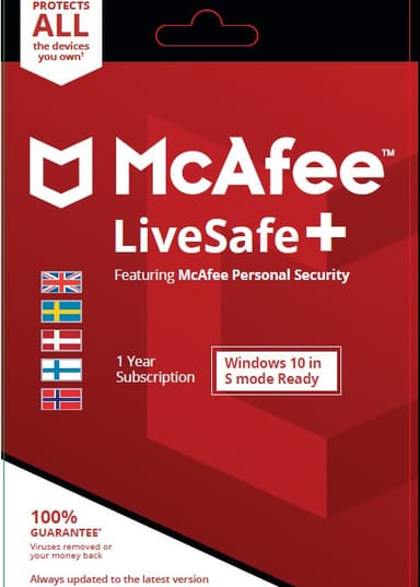 McAfee LiveSafe Plus 12M Renewal - PC Windows,Mac OSX, iOS,Android