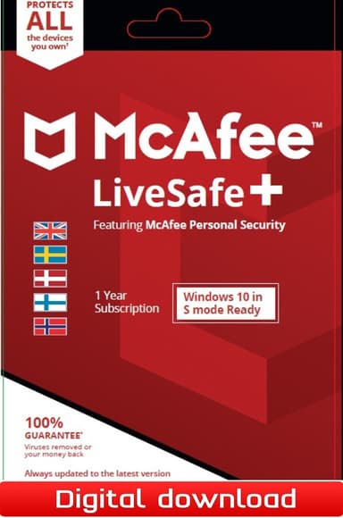 McAfee LiveSafe Plus 12M - PC Windows,Mac OSX,iOS,Android
