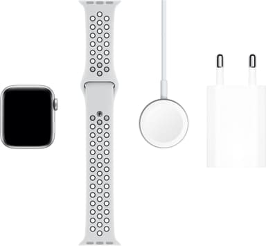 Apple Watch Series 5 Nike+ 40mm (sølv alu/sort Nike sportsrem)