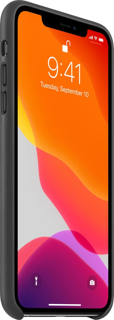 iPhone 11 Pro Max lædercover (sort)