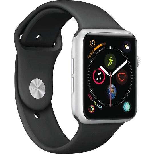 Puro Icon silikonesportsrem til Apple Watch 38-41 mm (sort)