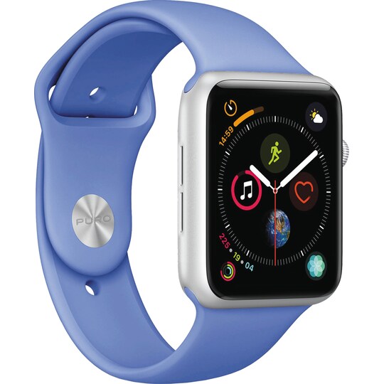 Puro Icon silikonesportsrem til Apple Watch 42-45 mm (forment blue)