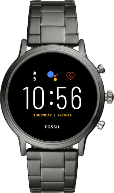 Fossil Carlyle HR Gen. 5 smartwatch 44 mm rustfrist stål (smoke) Fossil Carlyle HR Gen. 5 smartwatch 44 mm rustfrist stål (smoke)