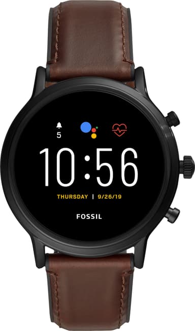 Fossil Carlyle HR Gen. 5 smartwatch 44 mm læder (brun/sort) Fossil Carlyle HR Gen. 5 smartwatch 44 mm læder (brun/sort)