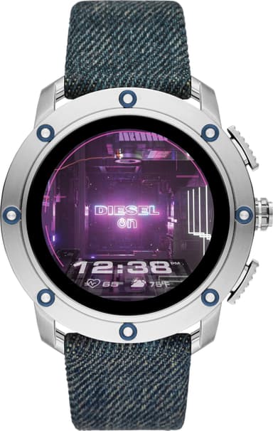 Diesel Axial smartwatch 48 mm (rustfrit stål/blå)